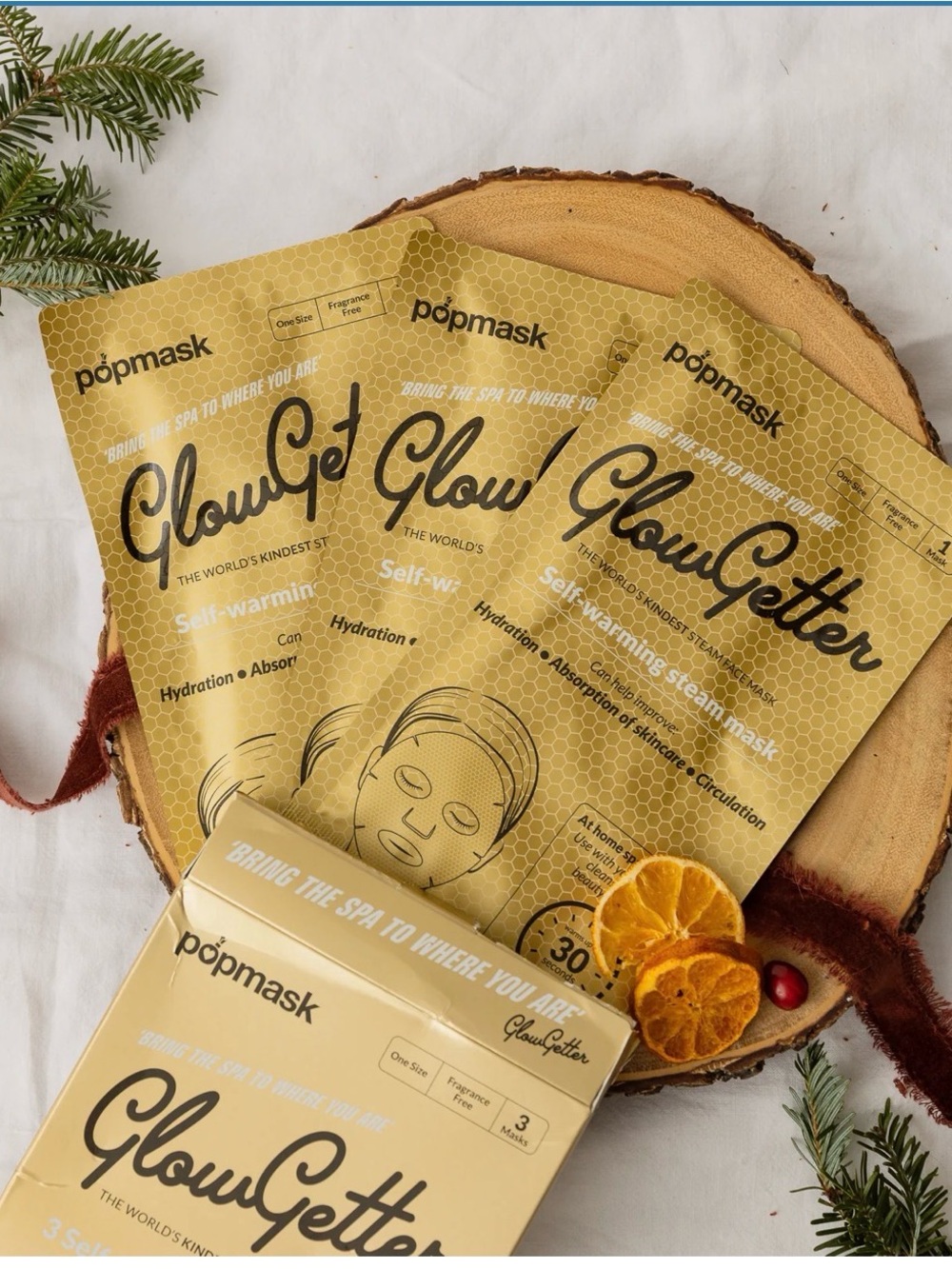 Popmask GlowGetter Self-Warming Face Mask - Gold